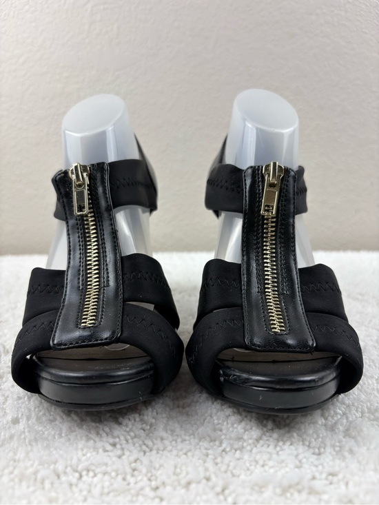 Coach and Four Shoes - Women’s Black Coach & Four Zip-Front Strappy Sandals
